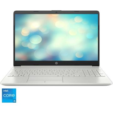 Laptop HP 15-dw3040nq cu procesor Intel Core i5-1135G7 pana la 4.20 GHz, 15.6, Full HD, 8GB, 256GB, Intel Iris Xe Graphics, Free DOS, Natural Silver
