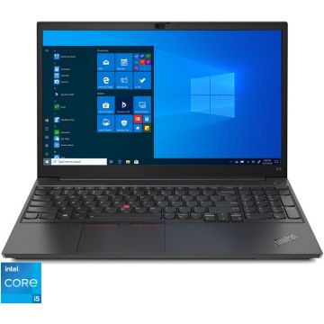 Laptop Lenovo 15.6'' ThinkPad E15 Gen 2, FHD, Intel Core i5-1135G7, 16GB DDR4, 512GB SSD, GeForce MX450 2GB, Win 10 Pro, Black