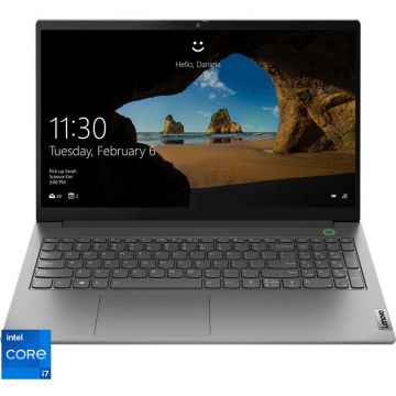 Laptop Lenovo ThinkBook 15 G2 ITL cu procesor Intel Core i7-1165G7, 15.6, Full HD, 16GB, 512GB SSD, Intel Iris Xe Graphics, Free DOS, Mineral Grey