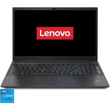 Laptop Lenovo ThinkPad E15 Gen 2 cu procesor Intel Core i5-1135G7, 15.6, Full HD, 16GB, 512GB SSD, NVIDIA GeForce MX450 2GBFree DOS, Black