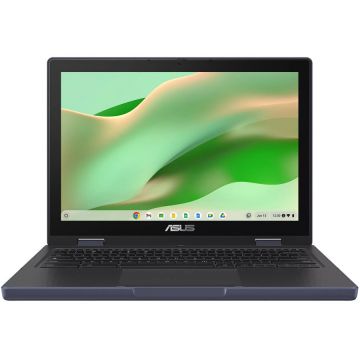 Asus Laptop Asus ChromeBook CR12 Flip CR1204FTA-R90080, 12.2 inch, WUXGA 1920 x 1200, Touchscreen, Intel N250 4 C / 4 T, 3.8 GHz, 6 MB cache, 8 GB LPDDR5, 64 GB SSD, Intel Graphics, Chrome OS, Negru