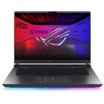 Asus Laptop Asus ROG Strix G16, 2025, G615LR-S5082, 16 inch, WQXGA,  2560 x 1600, Intel Core Ultra 9, 275HX 24 C / 24 T, 2.7 GHz - 5.4 GHz, 40 MB cache, 28 W, 32 GB DDR5, 2 TB SSD, Nvidia GeForce RTX 5070 Ti, Fara sistem de operare, Gri