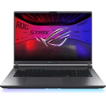 Asus Laptop Asus ROG Strix G18, G815 G815LP-S9035, 18 inch, WQXGA, 2560 x 1600, Intel Core Ultra 9, 275HX 24 C / 24 T, 2.7 GHz - 5.4 GHz, 40 MB cache, 28 W, 32 GB DDR5, 1 TB SSD, Nvidia GeForce RTX 5070, Fara sistem de operare, Gri