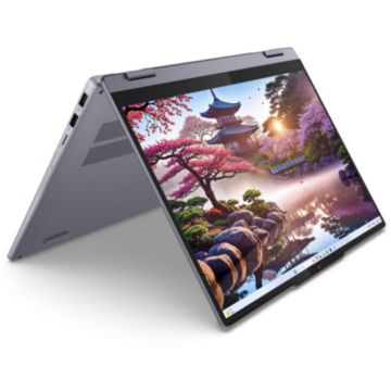 Lenovo Laptop Lenovo IdeaPad 5 2-in-1 14AKP10, Procesor AMD Ryzen™ AI 7 350, Display 14 WUXGA 1920x1200 OLED, Touch, Memorie RAM 24 GB LPDDR5x, Capacitate 1 TB SSD M.2, Placa grafica integrata AMD Radeon™ 860M Graphics, Free Dos, Gri