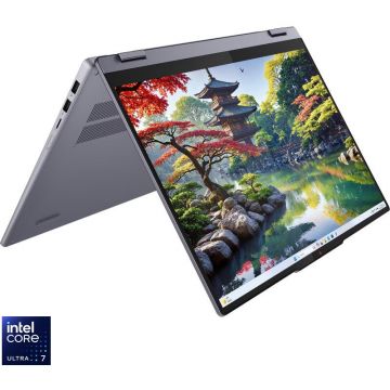 Lenovo Laptop Lenovo IdeaPad 5 2-in-1 16IAL10, Procesor Intel® Core™ Ultra 7 255H (24M Cache, up to 5.10 GHz), Display 16 WUXGA 1920 x 1200, Memorie RAM 16GB LPDDR5X, Capacitate 1TB SSD M.2, Placa video integrata Intel Arc 140T, Windows 11 Home, Gri, 83K