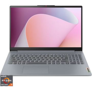Lenovo Laptop Lenovo IdeaPad Slim 3 15ABR8, Procesor AMD Ryzen™ 7 5825U - 16M Cache, up to 4.5 GHz, Display 15.6 Full HD 1920x1080, Memorie RAM 16 GB DDR4, Capacitate 1 TB SSD M.2, Placa video integrata AMD Radeon™ Graphics, Gri, 82XM00QGRM