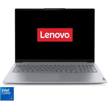 Lenovo Laptop Lenovo ThinkBook 16 G8 IRL, Procesor Intel® Core™ 5 210H (12M Cache, up to 4.80 GHz), Display 16 WUXGA  1920 x 1200, IPS, Memorie RAM 32 GB DDR5, Capacitate 1 TB SSD M.2, Placa grafica integrata Intel Graphics, Gri, 21SH008JRI