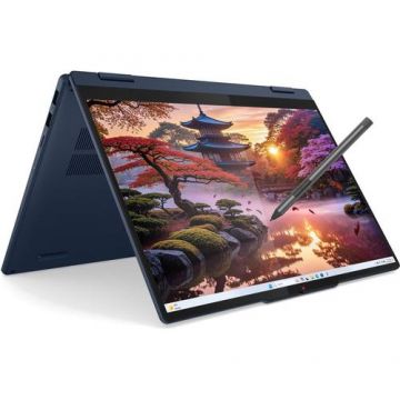 Laptop 2in1 Lenovo IdeaPad 5 14AKP10 (Procesor AMD Ryzen™ Al 7 350 (16M Cache, up to 5.00 GHz) 14inch WUXGA OLED Touch, 24GB LPDDR5X, 1TB SSD, AMD Radeon 860M Graphics, Albastru)
