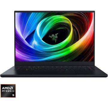 Razer Laptop Gaming Razer Blade 16 cu procesor AMD Ryzen™ AI 9 365 pana la 5.0GHz, 16'', QHD+, 240Hz, OLED, 32GB LPDDR5X RAM, 1TB SSD, NVIDIA® GeForce RTX™ 5070 8GB GDDR7, Windows 11 Home, Anodized Black