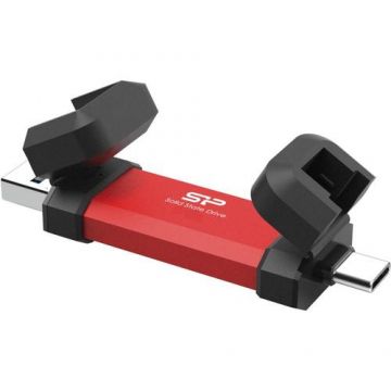 SSD Extern Silicon Power DS72, 250GB, USB-A / Type-C 3.2 (Negru/Rosu)