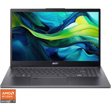 Acer Laptop Acer Aspire 15 A15-61M, Display 15.6'' FHD 1920x1080, IPS, Procesor AMD Ryzen™ 7 8840HS, Memorie RAM 16GB DDR5, Capacitate de Stocare 512GB SSD, Placa video integrata AMD Radeon 780M, No OS, Gri