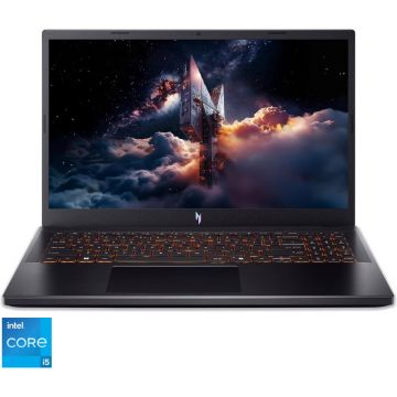Acer Laptop Gaming Acer Nitro V 15 ANV15-52, Display 15.6'' FHD 1920x1080, IPS, 165Hz, Procesor Intel® Core™ i5-13420H, Memorie RAM 16GB DDR4, Capacitate de stocare 512GB SSD, Placa video dedicata GeForce RTX 5050 8GB, Negru