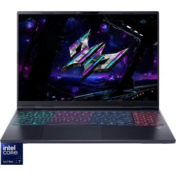 Acer Laptop Gaming Acer Predator Helios Neo 16S AI PHN16S-71-77YM, Display 16'' WQXGA 2560x1600 OLED, Procesor Intel® Core™ Ultra 7 255HX, Memorie RAM 32GB DDR5, Capacitate de stocare 1TB SSD, Placa video dedicata GeForce RTX 5070 8GB, Negru
