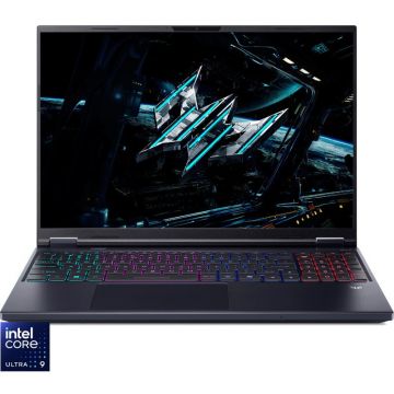 Acer Laptop pentru gaming Acer Predator Helios Neo 16 AI PHN16-73, Display 16'' WQXGA 2560x1600, IPS, Procesor Intel® Core™ Ultra 9 275HX, Memorie RAM 32GB DDR5, Capacitate de stocare 1TB SSD, Placa video dedicata nVidia GeForce RTX 5070 8GB GDDR7, Negru