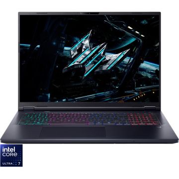 Acer Laptop pentru gaming Acer Predator Helios Neo 18 AI PHN18-72, Display 18'' WQXGA 2560x1600, IPS, Procesor Intel® Core™ Ultra 7 255HX, Memorie RAM 32GB DDR5, Capacitate de stocare 1TB SSD, Placa video dedicata nVidia GeForce RTX 5070 8GB GDDR7, Negru