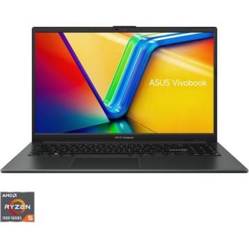 Asus Laptop ASUS Vivobook Go 15 E1504FA, Display 15.6'' FHD 1920x1080, Procesor AMD Ryzen™ 5 7520U, Memorie RAM 8GB LPDDR5, Capacitate de stocare 512GB SSD, Placa video integrata AMD Radeon 610M, Negru