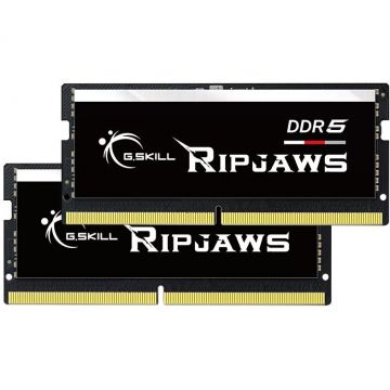 G.SKILL Memorie notebook G.Skill Ripjaws, Capacitate 32GB (2x16GB), DDR5, Frecventa 5600MHz, Latenta CL46, 1.1V, Kit Dual Channel, Negru