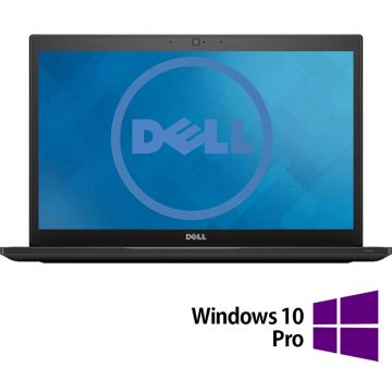 Laptop Refurbished Latitude 7480 HD 14 inch Intel Core i5-6300U 8GB 256GB SSD Windows 10 Home Black