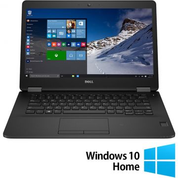 Laptop Refurbished Latitude E7470 HD+ 14 inch Intel Core i5-6300U 8GB 256GB SSD Windows 10 Home Black