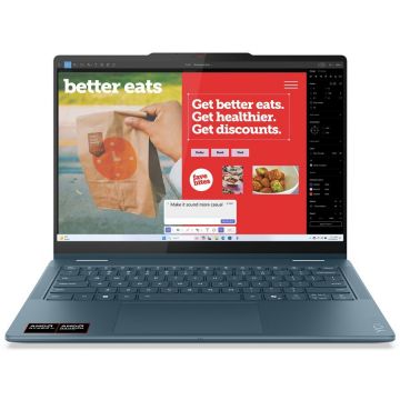 Laptop Yoga 7 2-in-1 Copilot+ AMD Ryzen AI 5 340 14inch Touchscreen WUXGA 16GB LPDDR5x 512GB  Windows 11 Home Teal