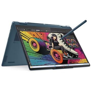 Laptop YOGA 7 2-in-1 Ryzen AI 5 340 14inch OLED Touch 16GB 512GB Windows 11 Home Albastru