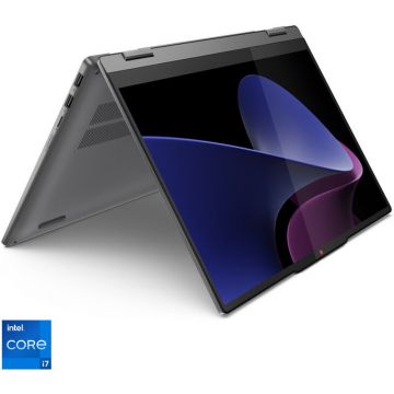 Lenovo Laptop Lenovo IdeaPad 5 2-in-1 14IRH9, Display 14'' WUXGA 1920 x 1200 OLED, Touch, Procesor Intel® Core™ i7-13620H, Memorie RAM 16GB LPDDR5x, Capacitate de stocare 1TB SSD, Placa video integrata Intel UHD, No OS, Gri