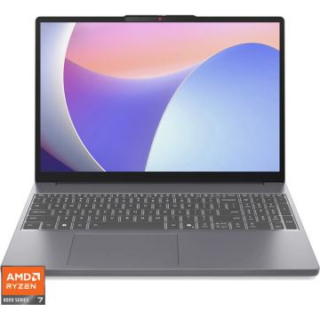 Lenovo Laptop Lenovo IdeaPad Slim 3 15AHP10, Display 15.3'' WUXGA 1920 x 1200, IPS, Procesor AMD Ryzen™ 7 8840HS, Memorie RAM 16GB DDR5, Capacitate de stocare 1TB SSD, Placa video integrata AMD Radeon 780M, No OS, Gri