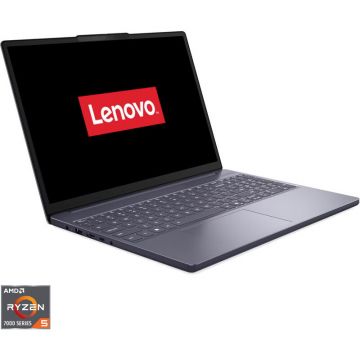 Lenovo Laptop Lenovo IdeaPad Slim 3 15ARP10, Display 15.3'' WUXGA 1920 x 1200, IPS, Procesor AMD Ryzen™ 5 7535HS, Memorie RAM 24GB DDR5, Capacitate de stocare 1TB SSD, Placa video integrata AMD Radeon 660M, No OS, Gri