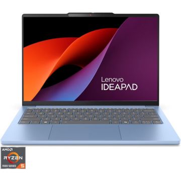 Lenovo Laptop Lenovo IdeaPad Slim 5 13ARP10, Display 13.3'' WUXGA 1920 x 1200, IPS, Procesor AMD Ryzen™ 5 7535HS, Memorie RAM 16GB LPDDR5x, Capacitate de stocare 512GB SSD, Placa video integrata AMD Radeon 660M, No OS, Albastru
