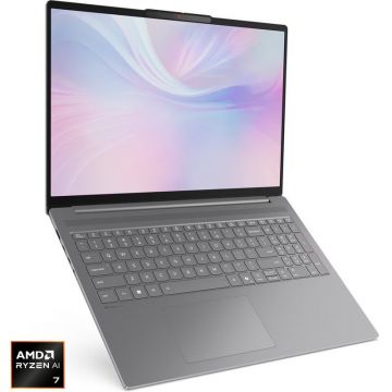 Lenovo Laptop Lenovo IdeaPad Slim 5 16AKP10, Display 16'' 2.8K 2880 x 1800, OLED, Procesor AMD Ryzen™ Al 7 350, Memorie RAM 32GB DDR5, Capacitate de stocare 1TB SSD, Placa video integrata AMD Radeon 860M, No OS, Gri