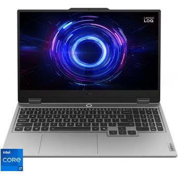 Lenovo Laptop Lenovo pentru gaming LOQ 15IRX10, Display 15.6'' FHD 1920 x 1080, IPS, Procesor Intel® Core™ i7-13650HX, Memorie RAM 24GB DDR5, Capacitate de stocare 1TB SSD, Placa video dedicata nVidia GeForce RTX 5050 8GB GDDR7, No OS, Gri