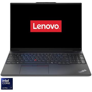 Lenovo Laptop Lenovo ThinkPad E16 Gen 2, Display 16 WUXGA 1920x1200, IPS, Procesor Intel® Core™ Ultra 7 155H, Memorie RAM 32 GB DDR5, Capacitate de stocare 1 TB SSD M.2, Placa grafica integrata Intel Arc Graphics, NO OS, Negru