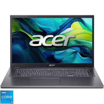 Laptop Acer 17.3'' Aspire 17 A17-51M, FHD IPS, Procesor Intel® Core™ i5-1334U (12M Cache, up to 4.60 GHz), 16GB LPDDR5, 1TB SSD, Intel Iris Xe, No OS, Steel Gray