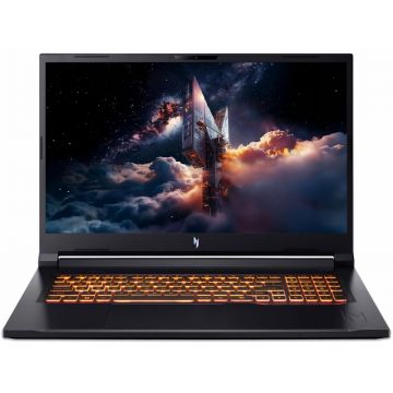 Laptop Acer Gaming 17.3'' Nitro V 17 AI ANV17-41, FHD IPS 144Hz, Procesor AMD Ryzen™ 7 260 (16M Cache, up to 5.10 GHz), 16GB DDR5, 1TB SSD, GeForce RTX 5070 8GB, No OS, Obsidian Black