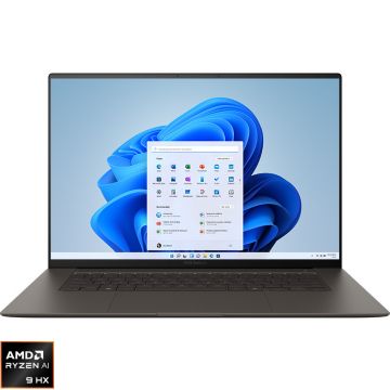 Laptop ASUS 16'' Zenbook S 16 OLED UM5606WA, 3K 120Hz, Procesor AMD Ryzen™ AI 9 HX 370 (24M Cache, up to 5.10 GHz), 32GB LPDDR5X, 1TB SSD, AMD Radeon 890M, Win 11 Pro, Zumaia Gray