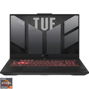 Laptop ASUS Gaming 17.3'' TUF A17 FA707NUG, FHD 144Hz, Procesor AMD Ryzen™ 7 7445HS (16M Cache, up to 4.7 GHz), 16GB DDR5, 512GB SSD, GeForce RTX 4050 6GB, No OS, Mecha Gray