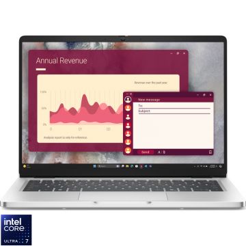 Laptop DELL 14'' Pro 14 PC14250, FHD+, Procesor Intel® Core™ Ultra 7 255U (12M Cache, up to 5.20 GHz), 16GB DDR5, 512GB SSD, Intel Graphics, Win 11 Pro, Platinum Silver, 3Y ProSupport
