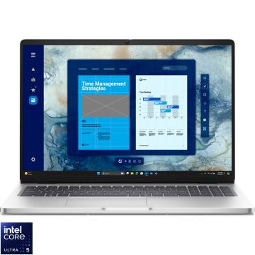 Laptop DELL 16'' Pro 16 PC16250, FHD+, Procesor Intel® Core™ Ultra 5 235U (12M Cache, up to 4.90 GHz), 16GB DDR5, 512GB SSD, Intel Graphics, Win 11 Pro, Platinum Silver, 3Yr ProSupport
