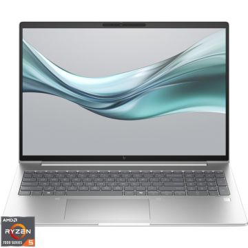 Laptop HP 16'' EliteBook 665 G11, WUXGA IPS, Procesor AMD Ryzen™ 5 7535U (16M Cache, up to 4.55 GHz), 16GB DDR5, 512GB SSD, AMD Radeon 660M, Win 11 Pro, Silver