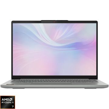 Laptop Lenovo 14'' IdeaPad Slim 5 14AKP10, WUXGA OLED, Procesor AMD Ryzen™ Al 7 350 (16M Cache, up to 5.00 GHz), 32GB DDR5, 1TB SSD, AMD Radeon 860M, No OS, Luna Grey
