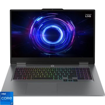 Laptop Lenovo Gaming 17.3'' LOQ 17IRX10, FHD IPS 165Hz, Procesor Intel® Core™ i7-13650HX (24M Cache, up to 4.90 GHz), 24GB DDR5, 1TB SSD, GeForce RTX 5050 8GB, No OS, Luna Grey