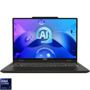 Laptop MSI 16'' Venture 16 AI A1MG, 2K OLED 120Hz, Procesor Intel® Core™ Ultra 7 155H (24M Cache, up to 4.80 GHz), 16GB DDR5, 512GB SSD, Intel Arc, Free DOS, Solid Grey