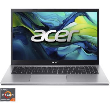 Acer Laptop Acer Aspire Go 15 AG15-42P, Display 15.6'' FHD (1920 x 1080), IPS, Procesor AMD Ryzen™ 7 5825U, Memorie RAM 16GB DDR4, Capacitate de stocare 512 GB SSD, Placa video integrata AMD Radeon Graphics, No OS, Argintiu