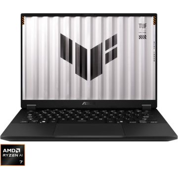 Asus Laptop Gaming ASUS Gaming TUF A14 FA401KH, Display 14'' 2.5K (2560 x 1600), Procesor AMD Ryzen™ Al 7 350, Memorie RAM 32GB LPDDR5x, Capacitate de stocare 1TB SSD, Placa video dedicata NVIDIA GeForce RTX 5050 8GB, No OS, Gri