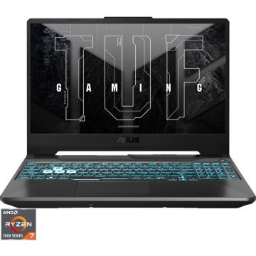 Asus Laptop Gaming ASUS TUF A15 FA506NCG, Display 15.6'' FHD (1920 x 1080), Procesor AMD Ryzen™ 7 7445HS, Memorie RAM 16GB DDR5, Capacitate de stocare 512GB SSD, Placa video dedicata NVIDIA GeForce RTX 3050 4GB, No OS, Negru
