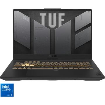 Asus Laptop pentru gaming ASUS TUF F17 FX707VJ, Display 17.3'' FHD (1920x1080), Procesor Intel® Core™ 5 210H, Memorie RAM 16GB DDR4, Capacitate de stocare 512GB SSD, Placa video dedicata NVIDIA GeForce RTX 3050 6GB, No OS, Gri
