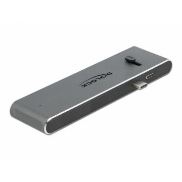 Delock Docking Station Dual USB-C la HDMI 4K@30Hz / USB 3.2 / SD / PD 3.0, Delock 87752