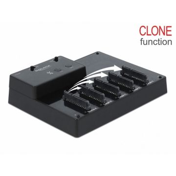 Delock Docking station USB 3.0 la 5 x SSD/HDD SATA cu functie de clona, Delock 64098