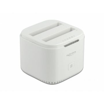 Delock Docking Station USB-C 3.2 pentru 2 x 2.5 SATA HDD / SSD cu functia de Clona, Delock 63084