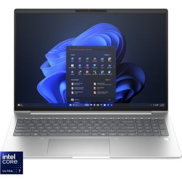HP Laptop HP Elitebook 660 G11, Intel Core Ultra 7 155U, 16 inch WUXGA, 16GB DDR5, 512GB SSD, Intel Graphics, Windows 11 Pro, Argintiu
